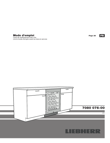 Manuel du propriétaire | Liebherr UWKes1752-22 Cave à vin encastrable Owner's Manual | Fixfr