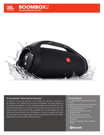 Product information | JBL Boombox 2 Noir Enceinte Bluetooth Product fiche | Fixfr