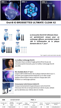Oral-B iO ultimate Clean Black X2 Brossette dentaire Product fiche