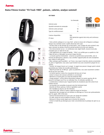 Product information | Hama Fit Track 1900 Bracelet connecté Product fiche | Fixfr