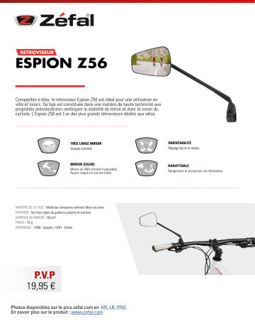 Product information | Zefal Espion Z56 -left Rétroviseur Product fiche | Fixfr