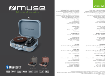 Product information | Muse MT-201 BVB Platine vinyle Product fiche | Fixfr