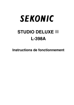 Sekonic L-398A STUDIO DELUXE III Analog Light Meter Manuel utilisateur