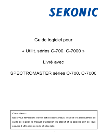 C-700 SPECTROMASTER Spectrometer | Mode d'emploi | Sekonic C-700-U SPECTROMASTER Spectrometer Manuel utilisateur | Fixfr