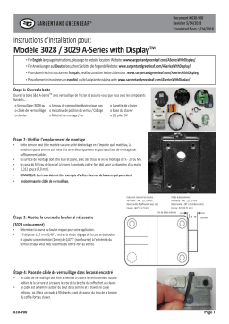 Sargent Greenleaf A-Series One-Time Code Lock Guide d'installation