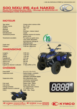 KYMCO 500 MXU IRS 4X4 NAKED Manuel utilisateur