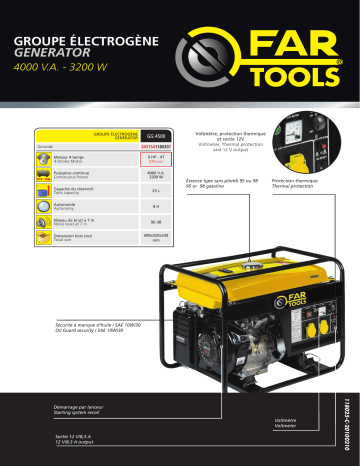 Manuel du propriétaire | Fartools GG 4500 Manuel utilisateur | Fixfr