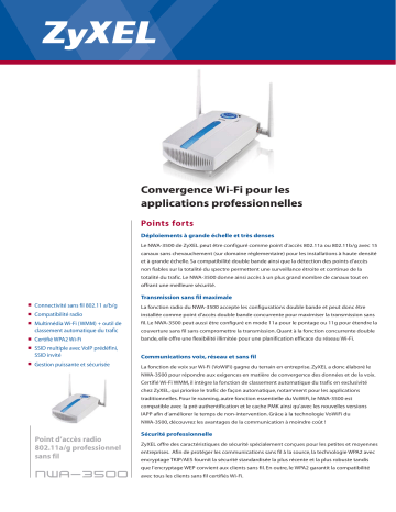 Manuel du propriétaire | ZyXEL NWA-3500 Manuel utilisateur | Fixfr