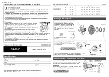 Manuel du propriétaire | Shimano FH-2200 Manuel utilisateur | Fixfr