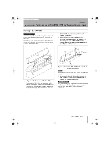 Manuel du propriétaire | Tascam MU1000 MONTAGE Manuel utilisateur | Fixfr