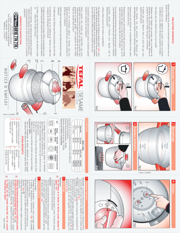 Manuel du propriétaire | Tefal SESAME Manuel utilisateur | Fixfr