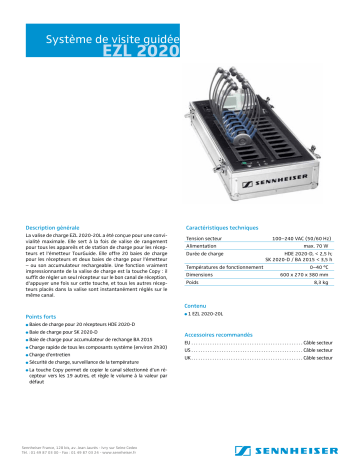 Manuel du propriétaire | Sennheiser EZL 2020 Manuel utilisateur | Fixfr