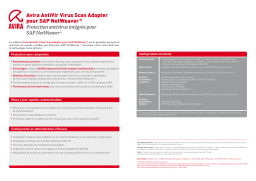 AVIRA ANTIVIR VIRUS SCAN ADAPTER FOR SAP NETWEAVER Manuel utilisateur