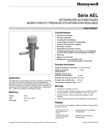 Manuel du propriétaire | Honeywell AEL Manuel utilisateur | Fixfr