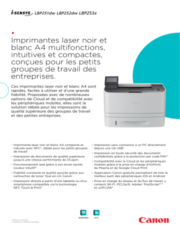 Manuel du propriétaire | Canon i-SENSYS LBP251dw Manuel utilisateur | Fixfr