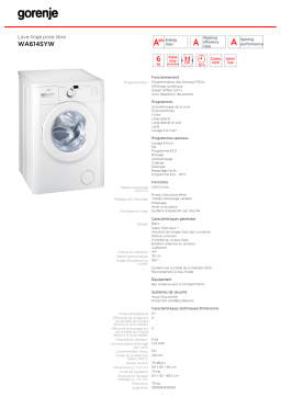 Gorenje WA614SYW Manuel utilisateur