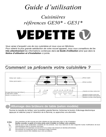 Manuel du propriétaire | Vedette VGE50B Manuel utilisateur | Fixfr