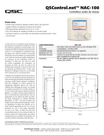 Manuel du propriétaire | QSC Audio NAC-100 Manuel utilisateur | Fixfr