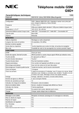 NEC G9D Manuel utilisateur