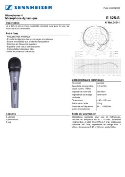 Sennheiser E 825 S Manuel utilisateur