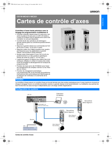 Manuel du propriétaire | Omron CS1W-MC421 Manuel utilisateur | Fixfr