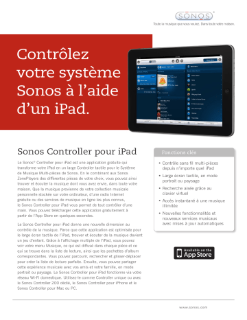 Manuel du propriétaire | Sonos Controller Manuel utilisateur | Fixfr