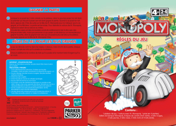 Manuel du propriétaire | Hasbro MON PREMIER MONOPOLY Manuel utilisateur | Fixfr