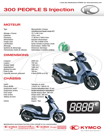 Manuel du propriétaire | KYMCO 300 PEOPLE S INJECTION Manuel utilisateur | Fixfr