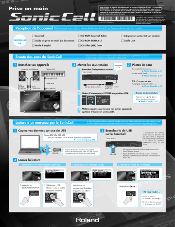 Manuel du propriétaire | Roland SONICCEL Manuel utilisateur | Fixfr