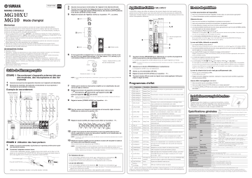 Manuel du propriétaire | Yamaha MG10XU/MG10 Manuel utilisateur | Fixfr