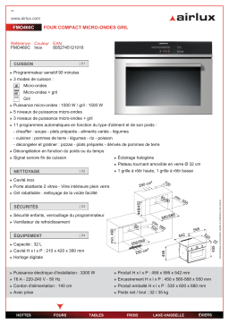 AIRLUX AMI253IXAMI253AMF253IX Manuel utilisateur