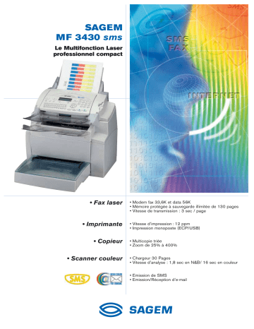 Manuel du propriétaire | Sagem MF 3430 SMS Manuel utilisateur | Fixfr