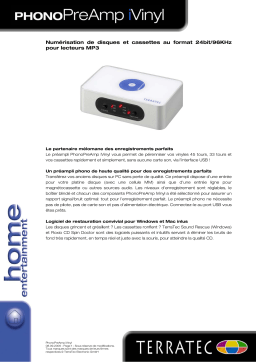 Terratec PHONOPREAMP IVINYL TECHNICAL DATA Manuel utilisateur