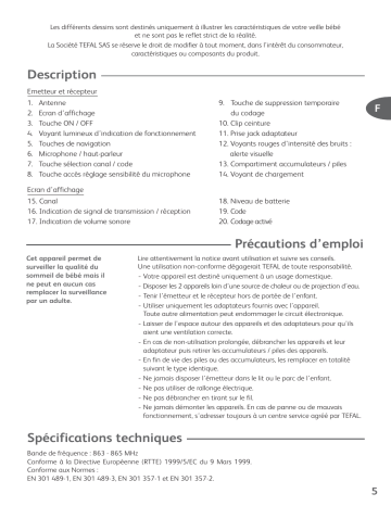 Manuel du propriétaire | Tefal BABYPHONE VISION Manuel utilisateur | Fixfr