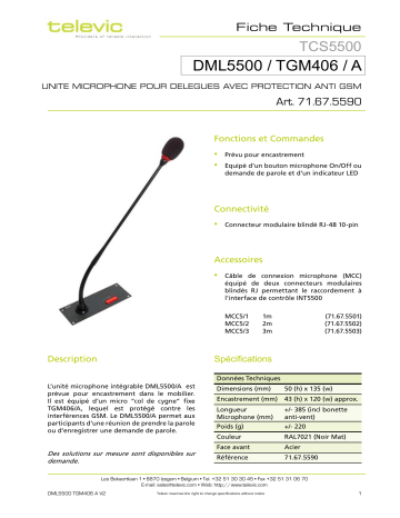 Manuel du propriétaire | TELEVIC DML5500-TGM406-A Manuel utilisateur | Fixfr