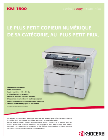 Manuel du propriétaire | KYOCERA KM-1500 Manuel utilisateur | Fixfr