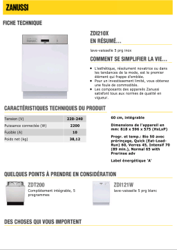 Zanussi ZDI210X Manuel utilisateur