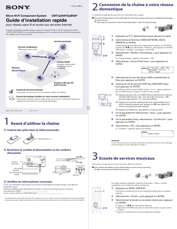 Manuel du propriétaire | Sony CMT-G2BNIP Manuel utilisateur | Fixfr