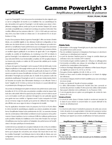 Manuel du propriétaire | QSC Audio PL380 Manuel utilisateur | Fixfr