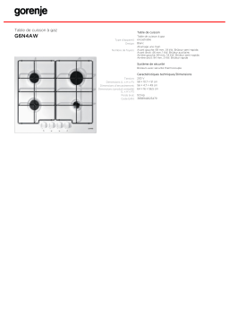 Gorenje G6N4AW Manuel utilisateur