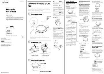 Manuel du propriétaire | Sony D-E221 Manuel utilisateur | Fixfr