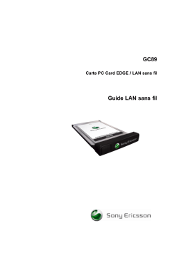 Sony Ericsson GC89 Manuel utilisateur