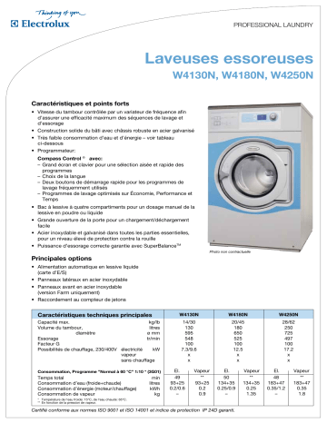 Manuel du propriétaire | ELECTROLUX LAUNDRY SYSTEMS W4250N Manuel utilisateur | Fixfr