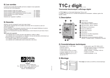 Manuel du propriétaire | DELTA DORE T1C-2 DIGIT Manuel utilisateur | Fixfr