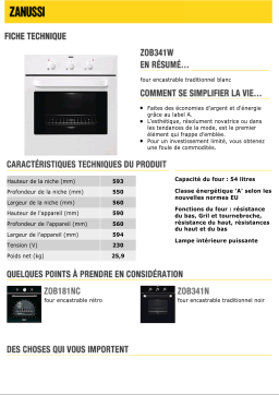 Zanussi ZOB341W Manuel utilisateur