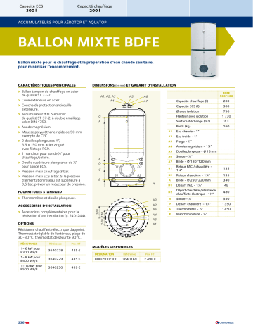 Manuel du propriétaire | Chaffoteaux & Maury BDFE 500 Manuel utilisateur | Fixfr