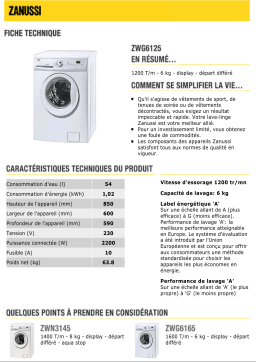 Zanussi ZWG6125 Manuel utilisateur