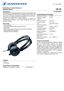 Sennheiser HD 25 Manuel utilisateur