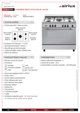 AIRLUX CC902ETIX2CC902GTBK2CC902GTIX2 Manuel utilisateur