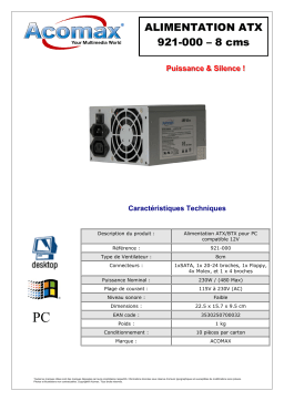 ACOMAX ALIMENTATION ATX/BTX Manuel utilisateur